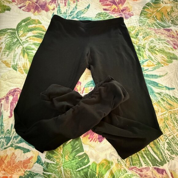 2 Pairs Pyramid Collection Ruched Ankle Stretchy Leggings Black & Brown Sz L - Picture 12 of 16